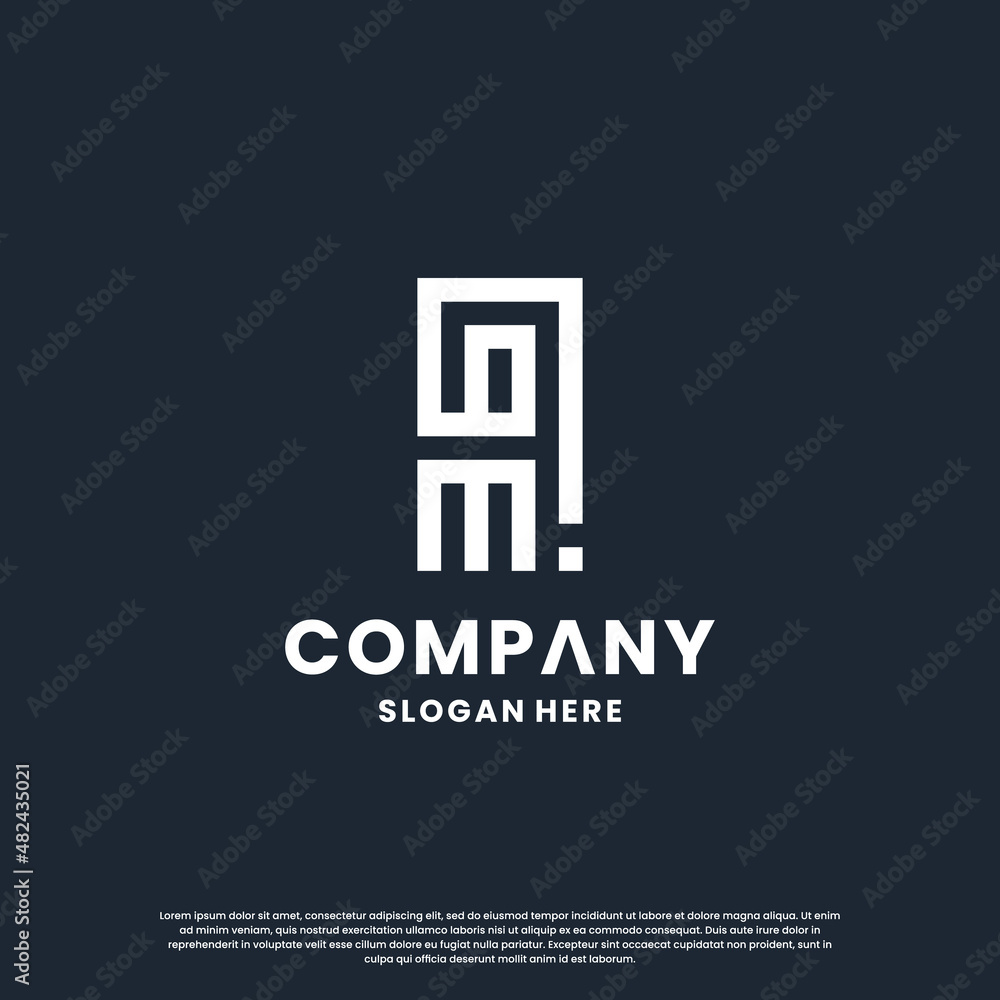 monogram letter a m logo design inspiration