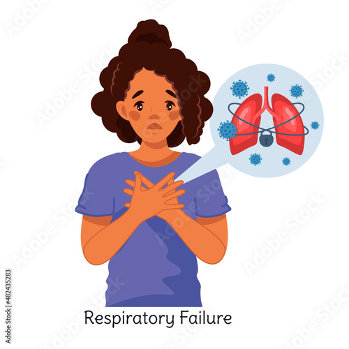 African-American woman with respiratory failure. Pneumonia