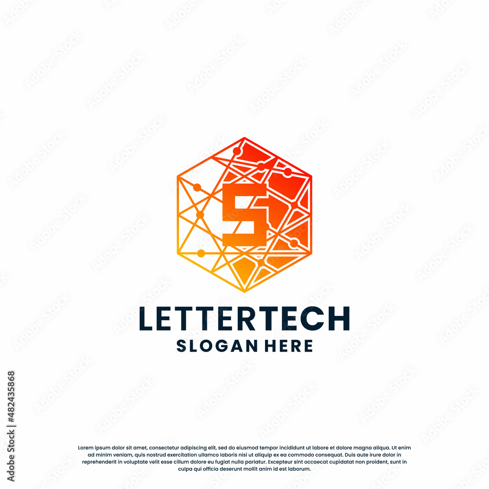 Fototapeta premium modern letter S logo design with gradient color for technology and science business company.