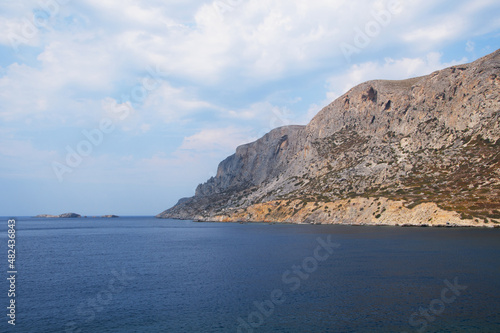 view of Rachi Mountain on Telendos island (Dedecanese islands, Greece)
