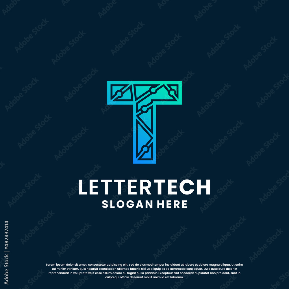 creative letter T tech, science, lab, data computing logo design for your business identity creative letter T tech, science, lab, data computing logo design for your business identity