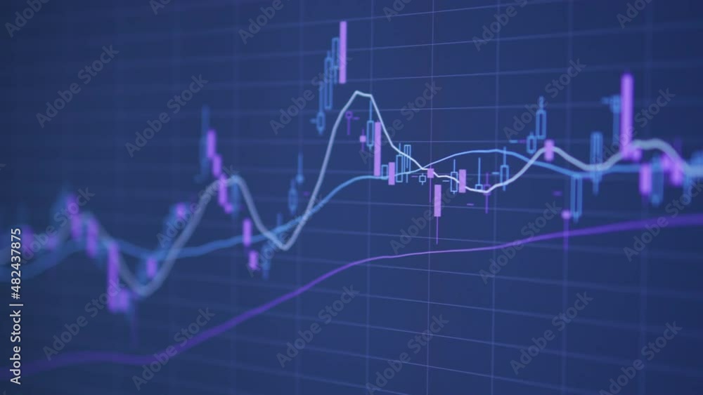 Financial data analysis graph - cryptocurrency, forex or stock chart background Financial data analysis graph - cryptocurrency, forex or stock chart background