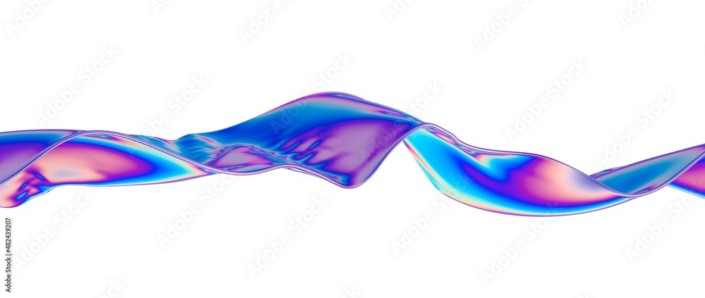 3D render abstract background. Colorful twisted shapes in motion. Computer generated digital art for poster, flyer, banner - obrazy, fototapety, plakaty 