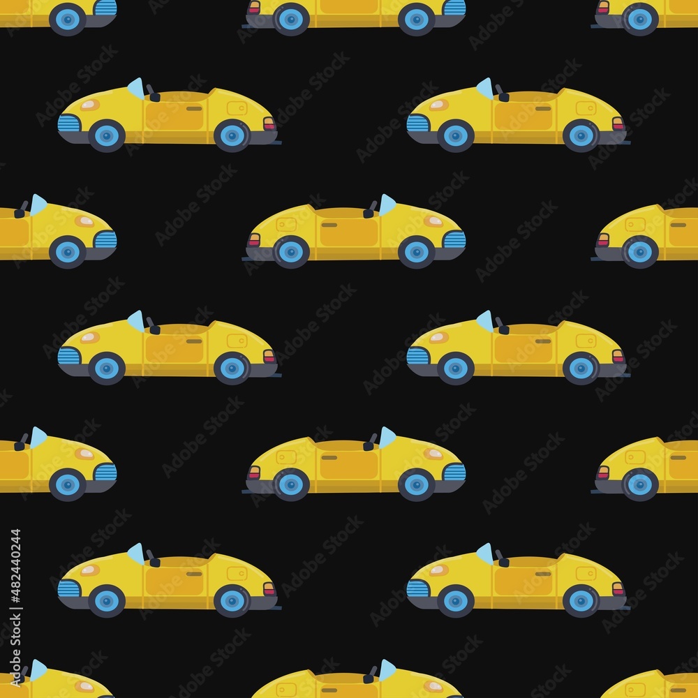 
Seamless vector pattern of hand drawn cars. background with children's cars