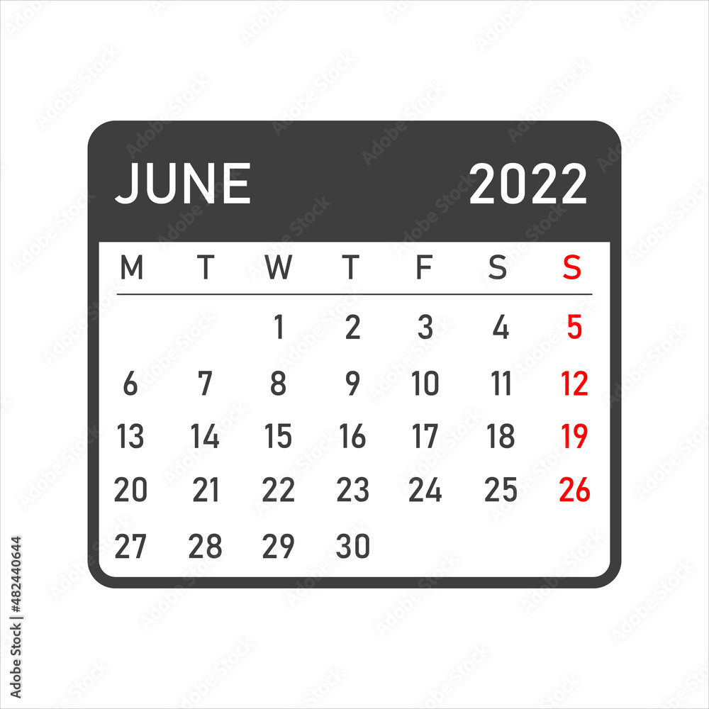 June 2022 calendar. Vector illustration of a calendar for June 2022. Wall table calendar vector template. June 2022 wall calendar template. June 2022 calendar. Vector illustration of a calendar for June 2022. Wall table calendar vector template. June 2022 wall calendar template.