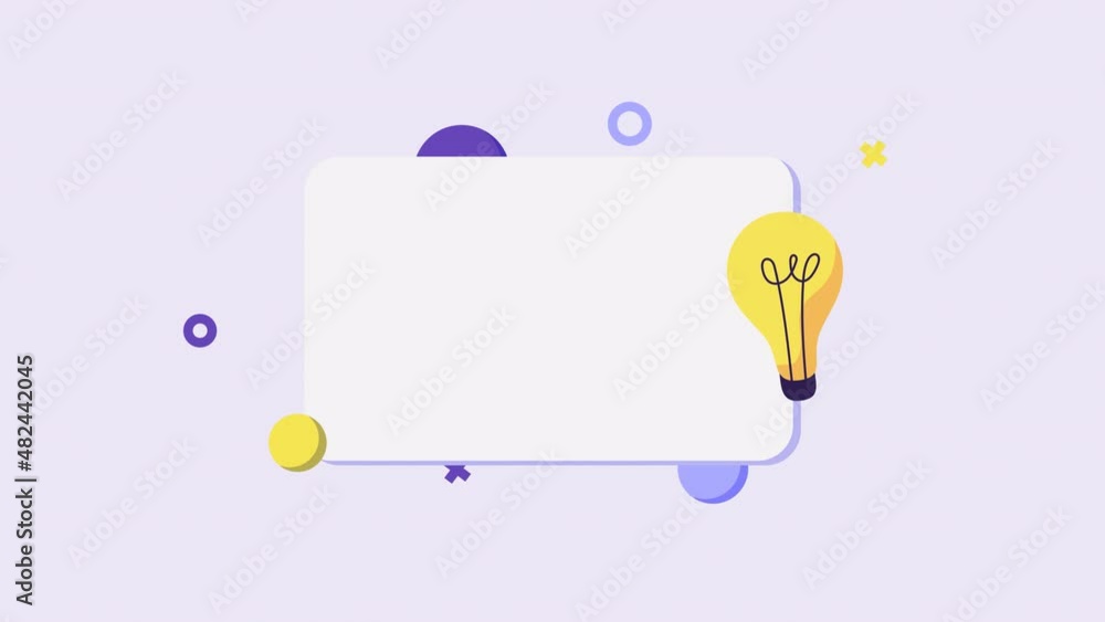 white banner for text, Fun fact, information. 2d cartoon animation ...