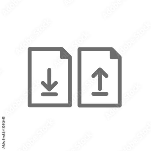 file upload and file download icon.  file upload symbol in flat style isolated on white background.