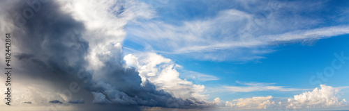 Panorama of the sky with clouds