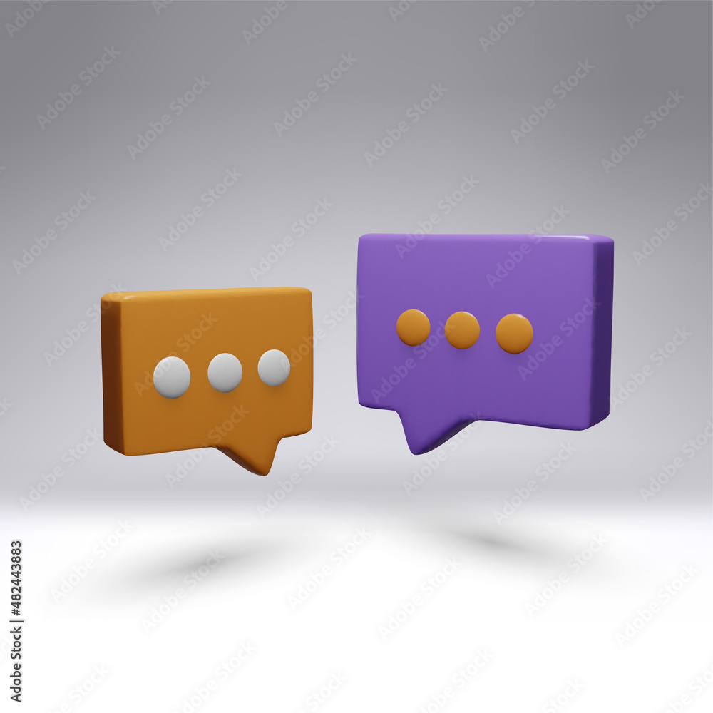 3D speech bubbles vector illustration. 3D speech bubbles vector illustration.