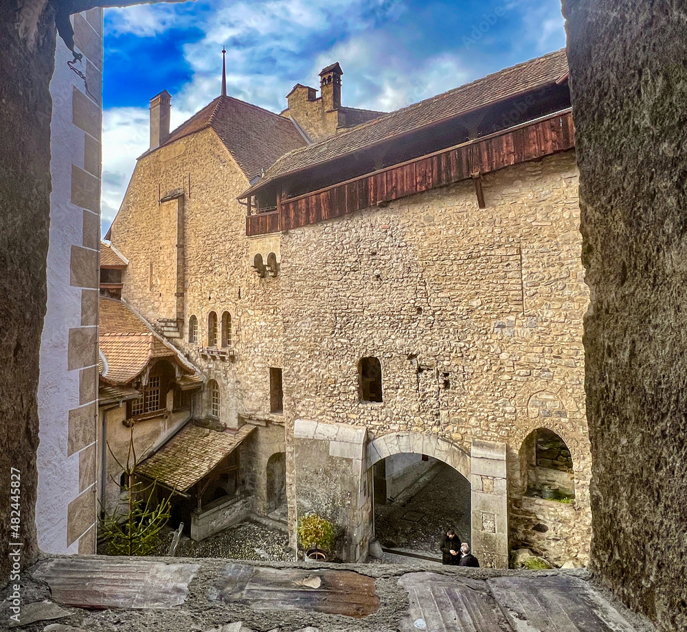 Medieval castle in Veytaux Switzerland
