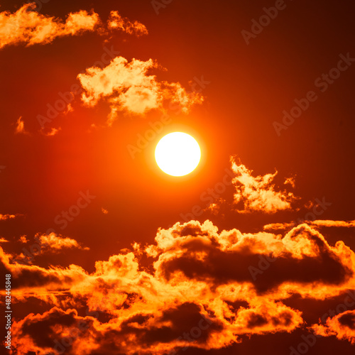  Heatwave hot sun. Climate Change. Global Warming