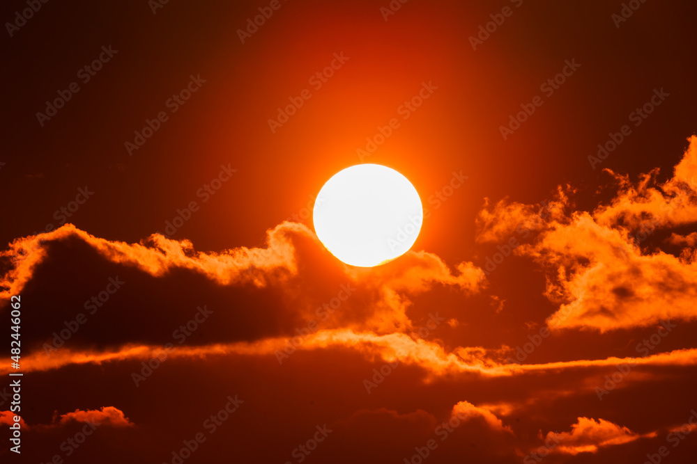  Heatwave hot sun. Climate Change. Global Warming