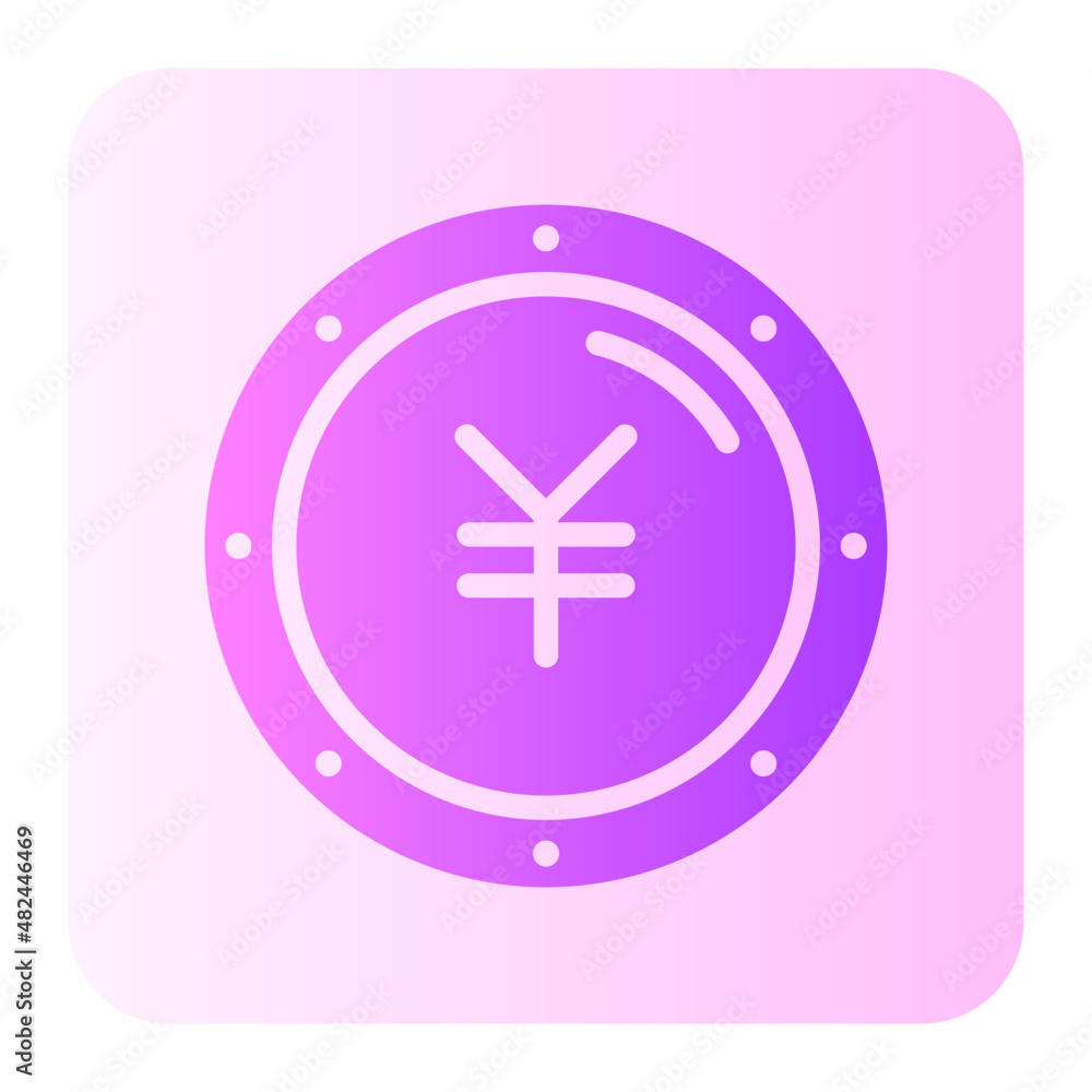Obraz premium yen gradient icon