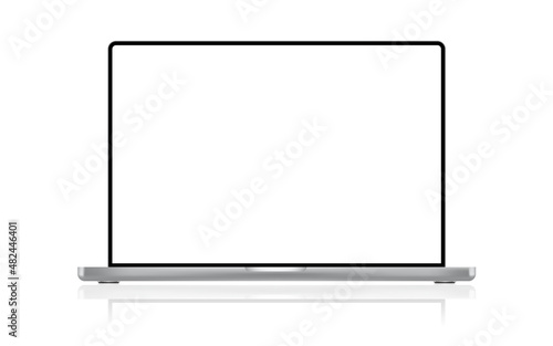 Laptop mockup. Blank screen vector isolated computer. Laptop screen mock up.