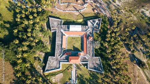 Santo Inacio de Loyola Fortress, or Tamandare Fort, Aerial View in Pernambuco, Brazil