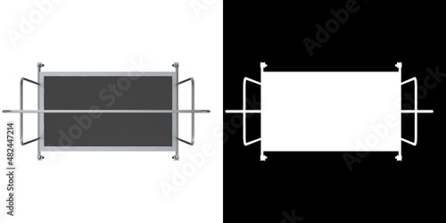 3D rendering illustration of a luggage cart