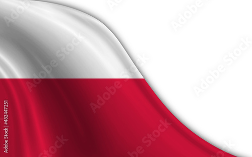 Flag of Poland waving in the wind against white background