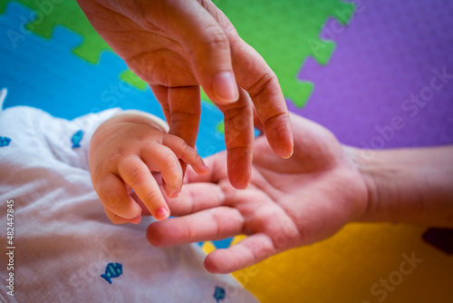 Mother, Father and baby holding hands - Lovely family picture - Hands