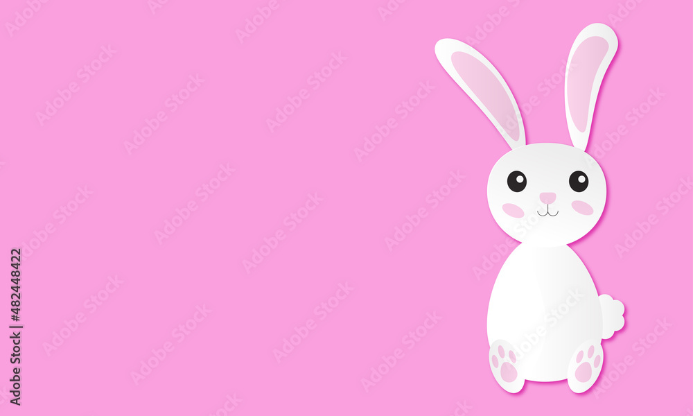 Easter bunny poster with copy space. Easter poster template. Cute rabbit vector. Easter bunny poster with copy space. Easter poster template. Cute rabbit vector.