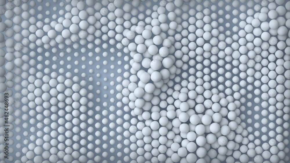 Abstract pattern of white spheres 3D render Abstract pattern of white spheres 3D render
