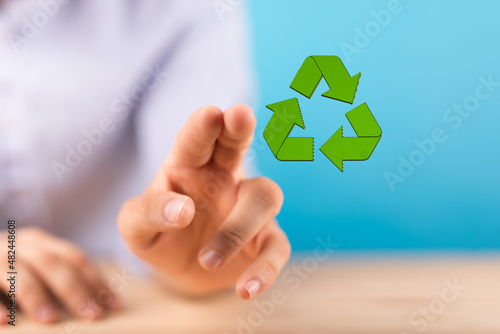 3d rendering of green recyc...