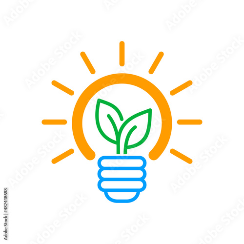 Green energy transition. Clean renewable energy. Ecological vector on transparent background