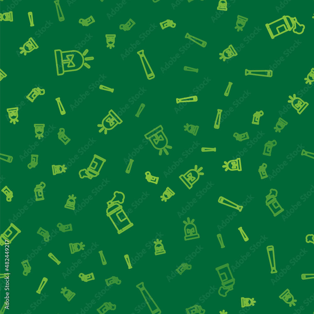 Set line Flasher siren, Paint spray can and Police rubber baton on seamless pattern. Vector Set line Flasher siren, Paint spray can and Police rubber baton on seamless pattern. Vector