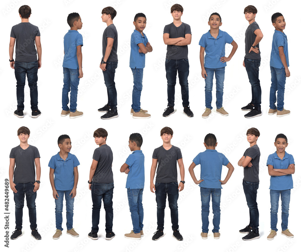 group of two teen on whte background group of two teen on whte background