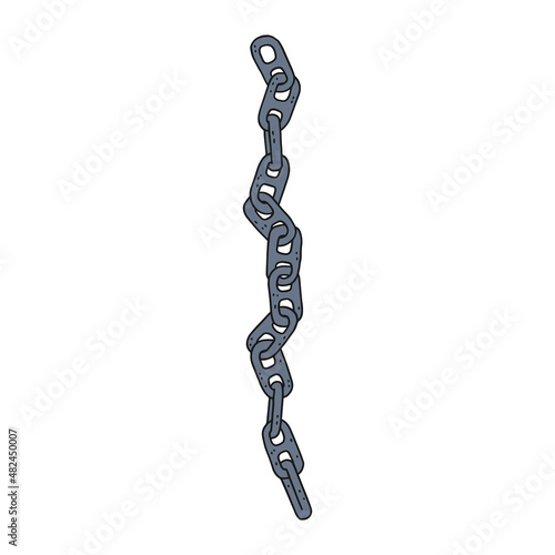 iron chain. Vector doodle sketch isolated illustration.