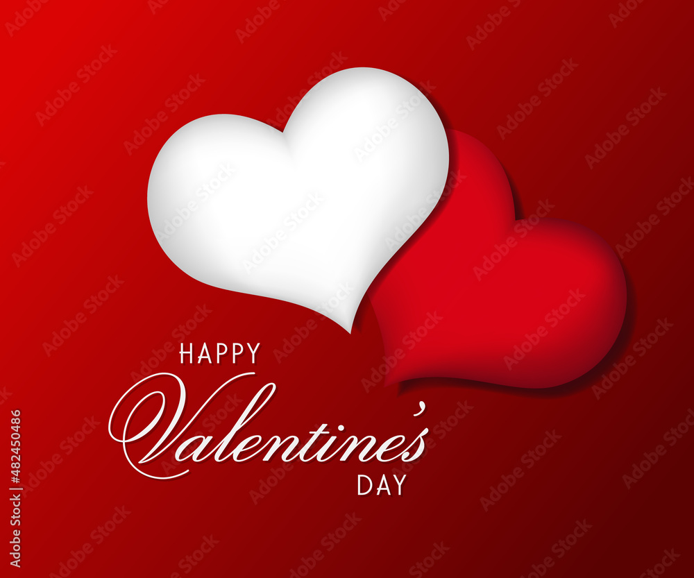 Valentine's day poster with red and white hearts background. Valentine's day background. Valentine's day poster with red and white hearts background. Valentine's day background.