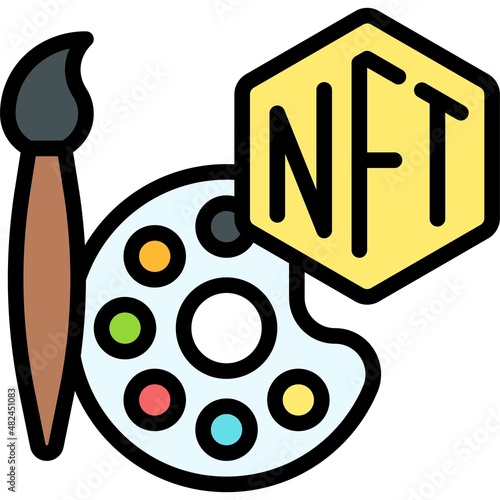 NFT art icon, NFT related vector illustration