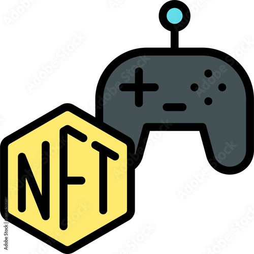 NFT game asset icon, NFT related vector illustration
