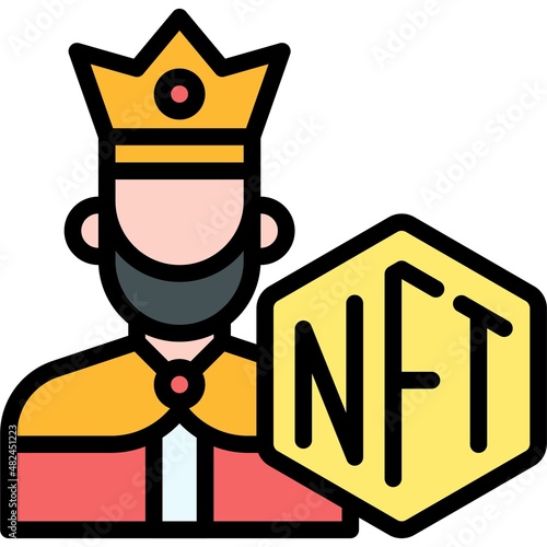 King icon, NFT related vector illustration