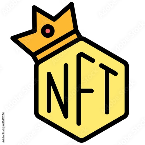 Crown icon, NFT related vector illustration