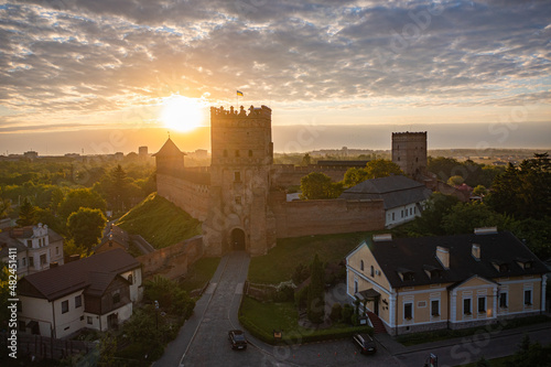 Aerial view on Lubart's castle in Lutsk, Ukraine from drone photo