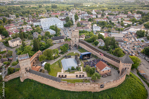 Aerial view on Lubart's castle in Lutsk, Ukraine from drone