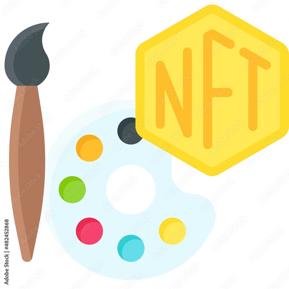 NFT art icon, NFT related vector illustration NFT art icon, NFT related vector illustration