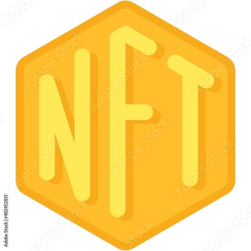 Non fungible token icon, NFT related vector illustration