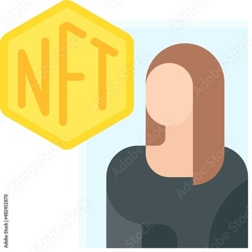 NFT sculpture icon, NFT related vector illustration