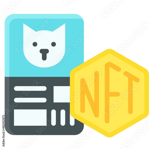 Trading card icon, NFT related vector illustration