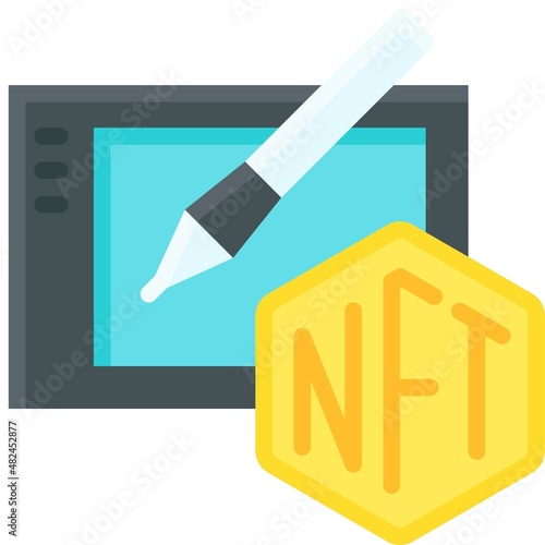 Digital art icon, NFT related vector illustration