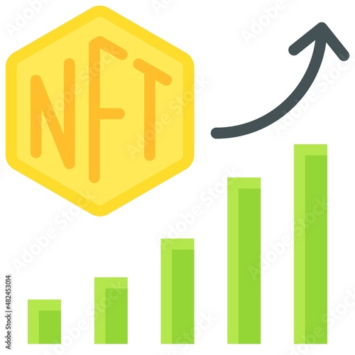 Increasing volume icon, NFT related vector illustration