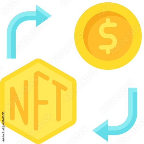 Dollar coin icon, NFT related vector illustration