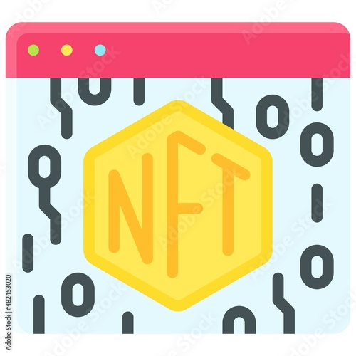 Browser icon, NFT related vector illustration