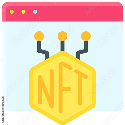 Browser icon, NFT related vector illustration