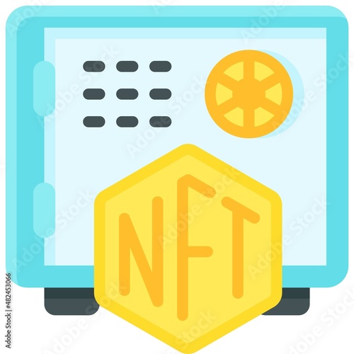 Safe icon, NFT related vector illustration