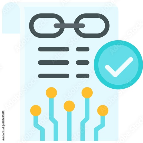 Smart contract icon, NFT related vector illustration