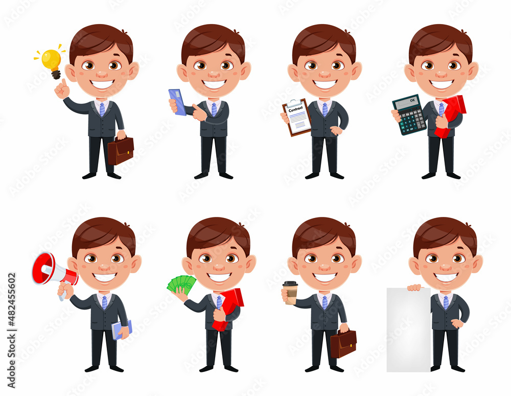 Handsome business man cartoon character Handsome business man cartoon character