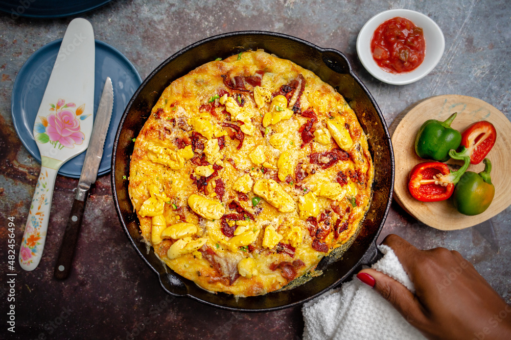 Ackee Quiche or Ackee Fritata in Cast Iron Skillet Ackee Quiche or Ackee Fritata in Cast Iron Skillet