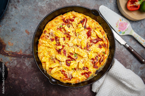 Ackee Quiche or Ackee Fritata in Cast Iron Skillet